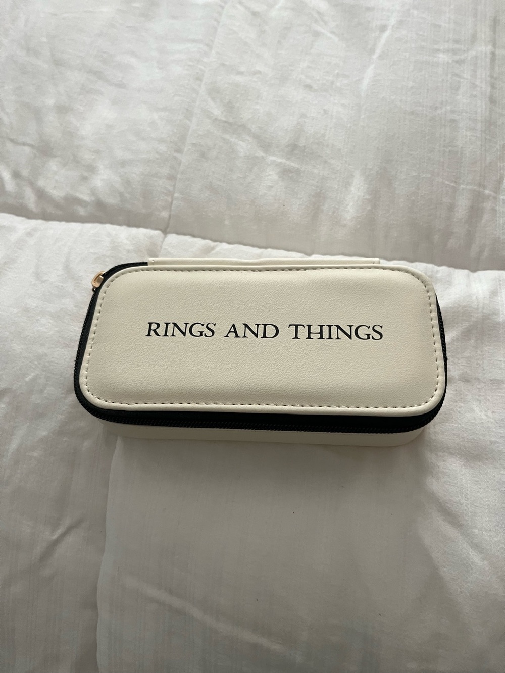 Hobby Lobby Cream Jewelry Case with Black Trim